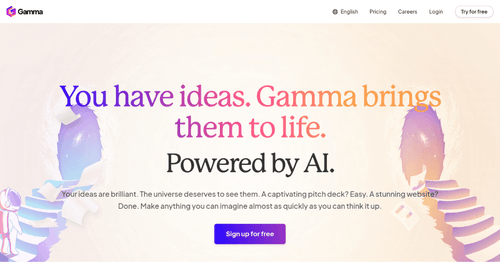 Gamma AI's Web Interface