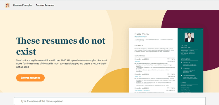 ThisResumeDoesNotExist's Web Interface
